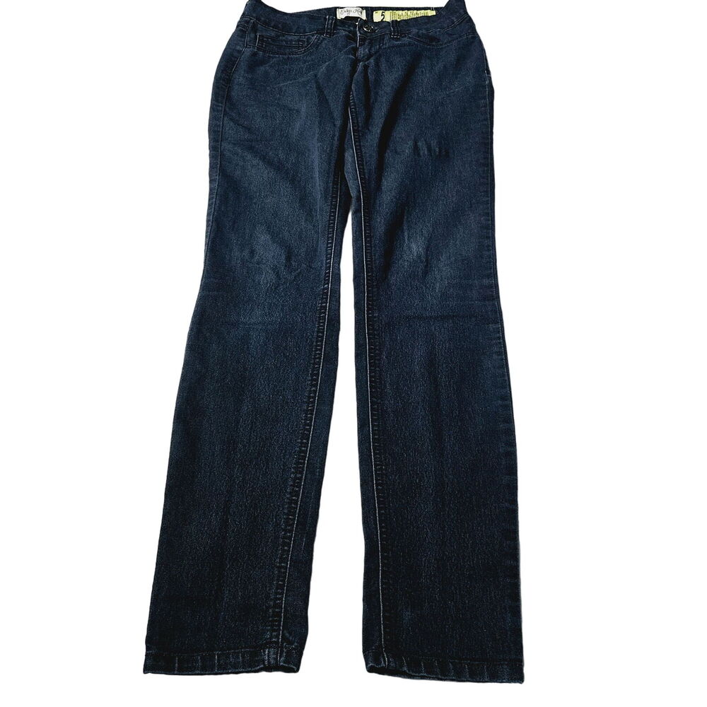 Indigo Rein Womens Skinny Jeans Blue Size 5 Cotton Blend Button Zip Stretch
